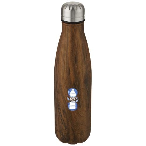 Geïsoleerde RVS fles met houtprint 500 ml hout
