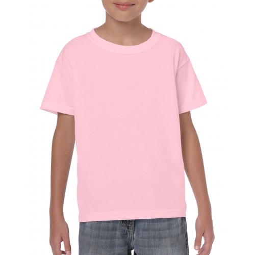 Gildan heavyweight kinder T-shirt lichtroze,l