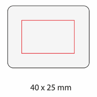 Opdruk 40x25 mm.